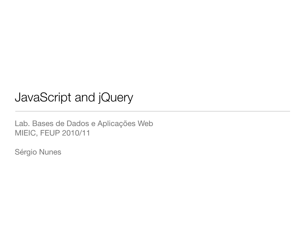 Javascript and Jquery