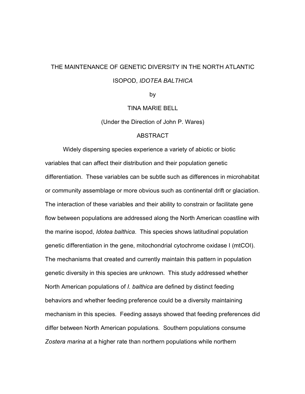 The Maintenance of Genetic Diversity in the North Atlantic