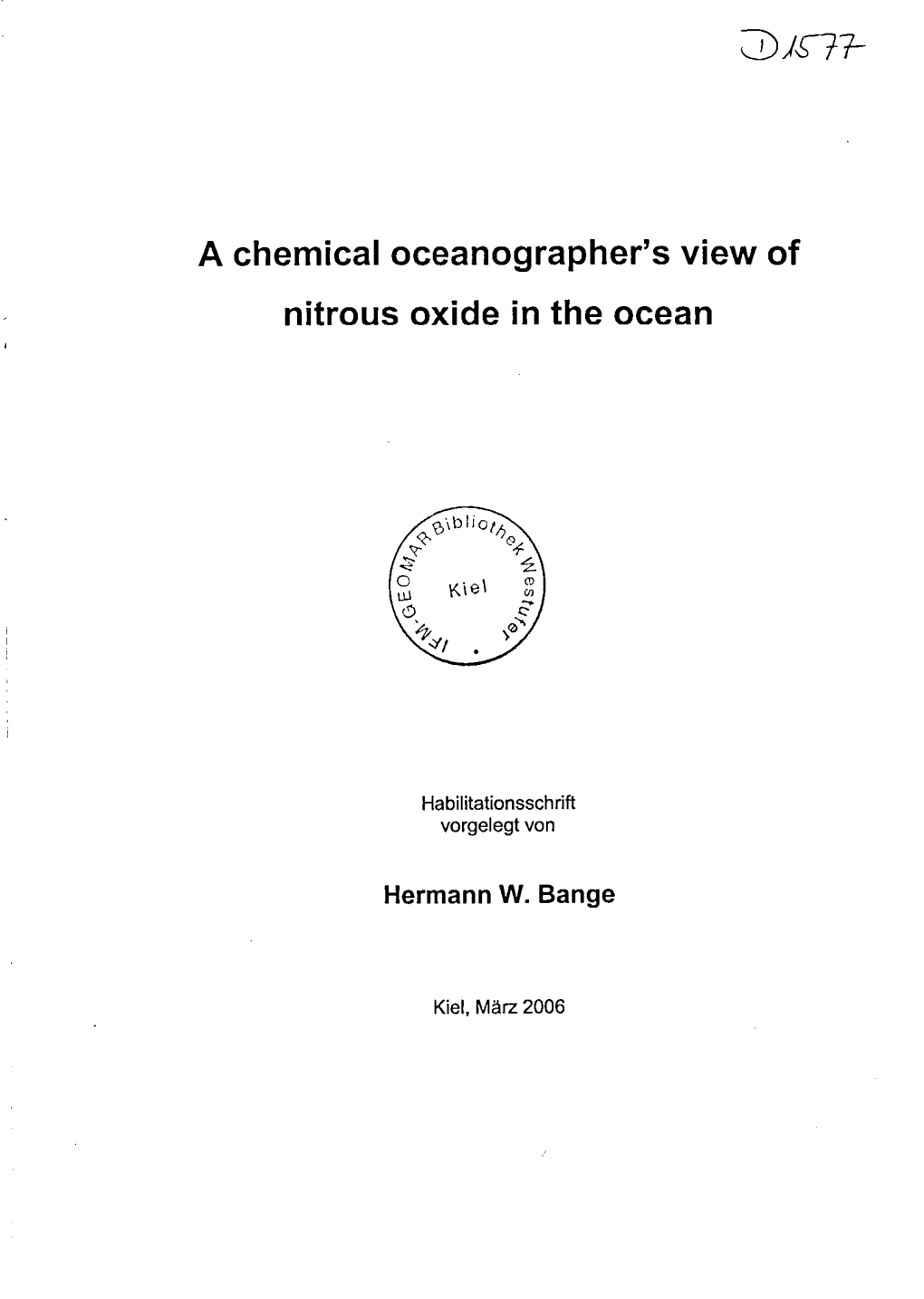 Nitrous Oxide in the North Atlantic Ocean, Global Biogeochem