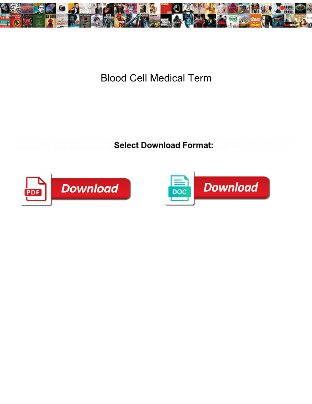 Blood Cell Medical Term