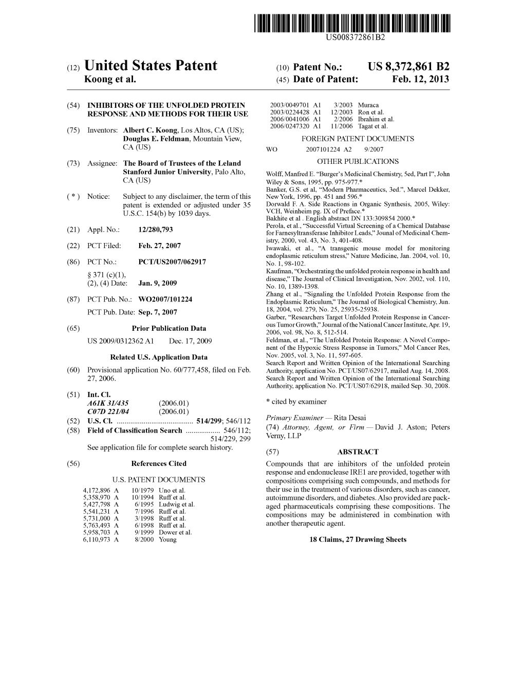 (12) United States Patent (10) Patent No.: US 8,372,861 B2 Koong Et Al