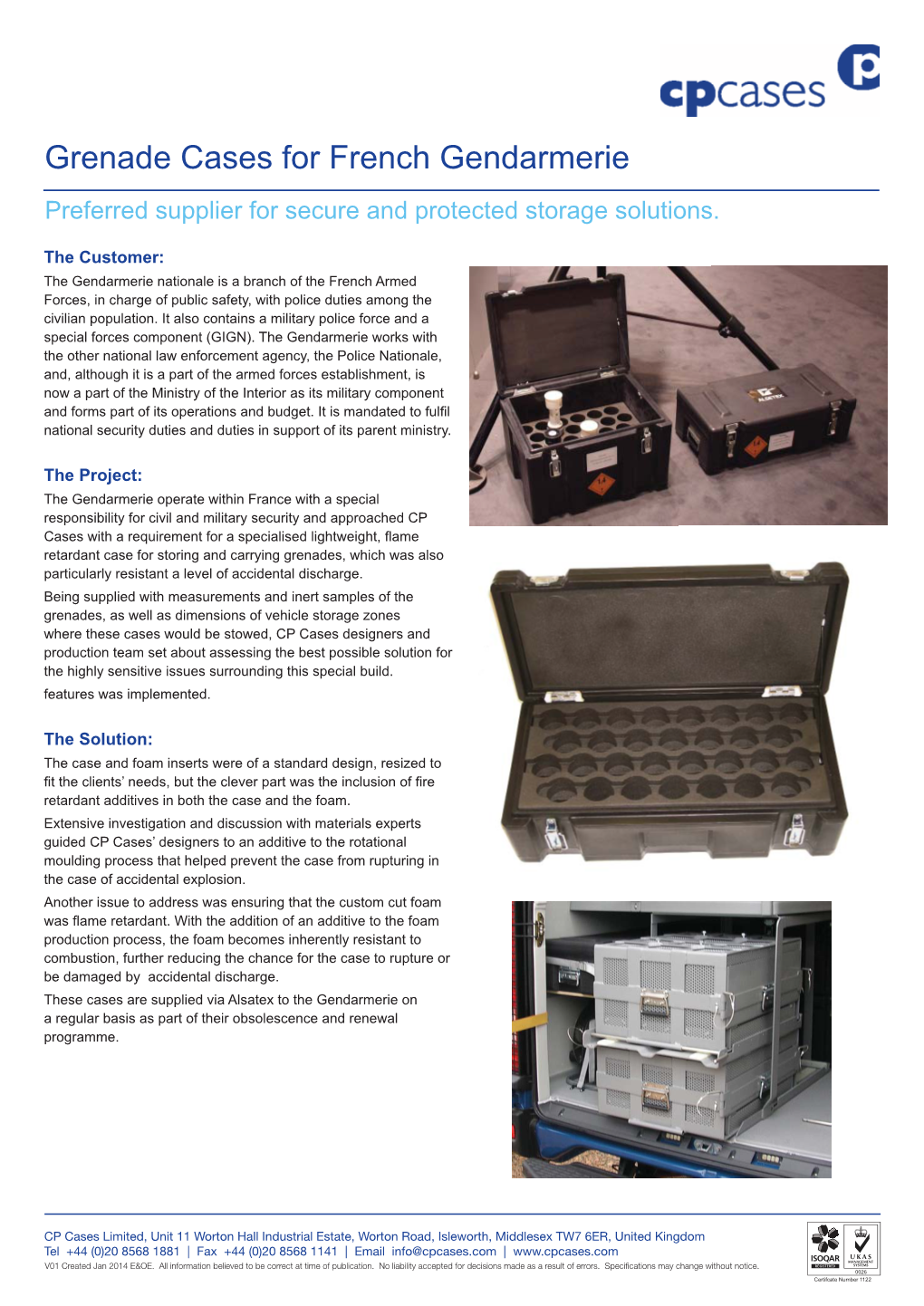 Grenade Cases for French Gendarmerie Preferred Supplier for Secure and Protected Storage Solutions