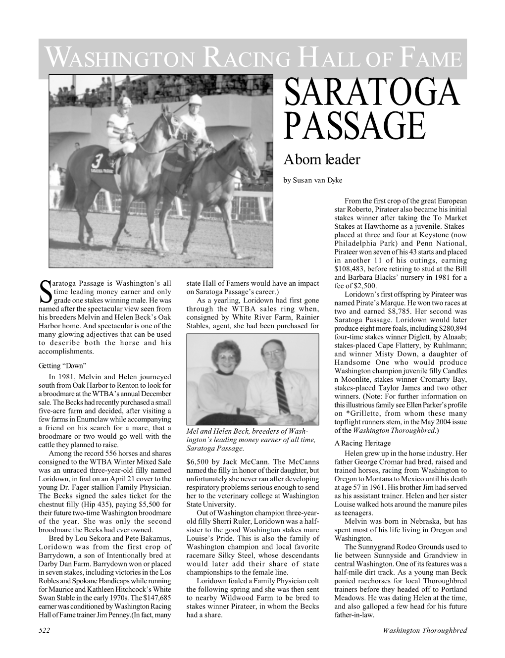 SARATOGA PASSAGE a Born Leader