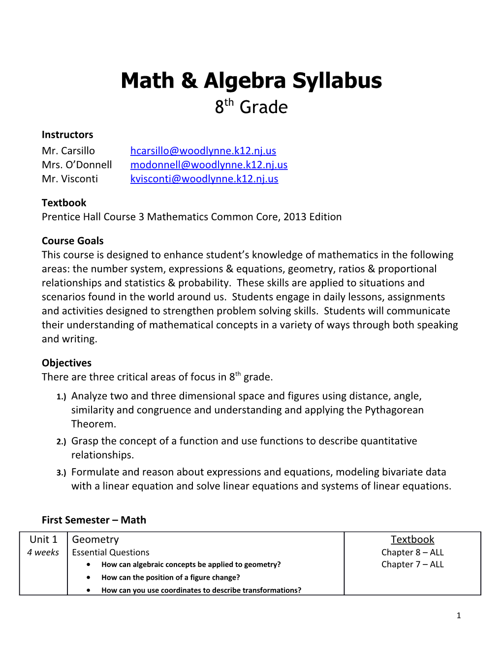 Prentice Hall Course 3 Mathematics Common Core, 2013 Edition