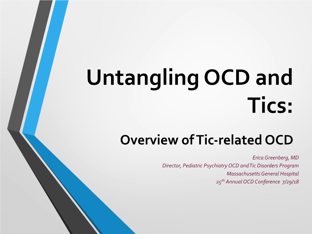 Sun 11-30AM – Untangling OCD and Tics