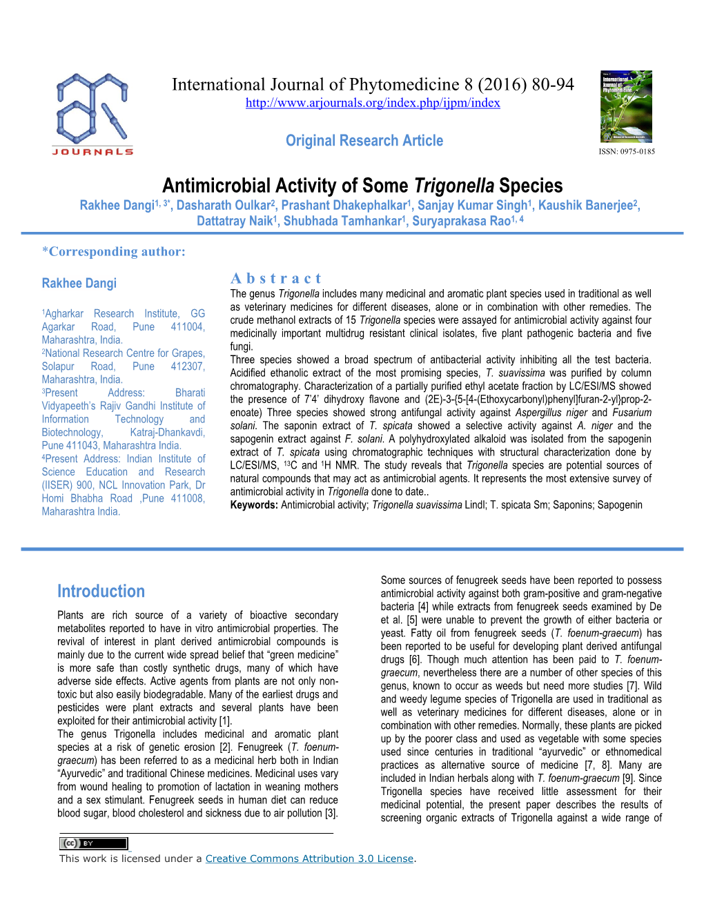 Antimicrobial Activity of Some Trigonella Species