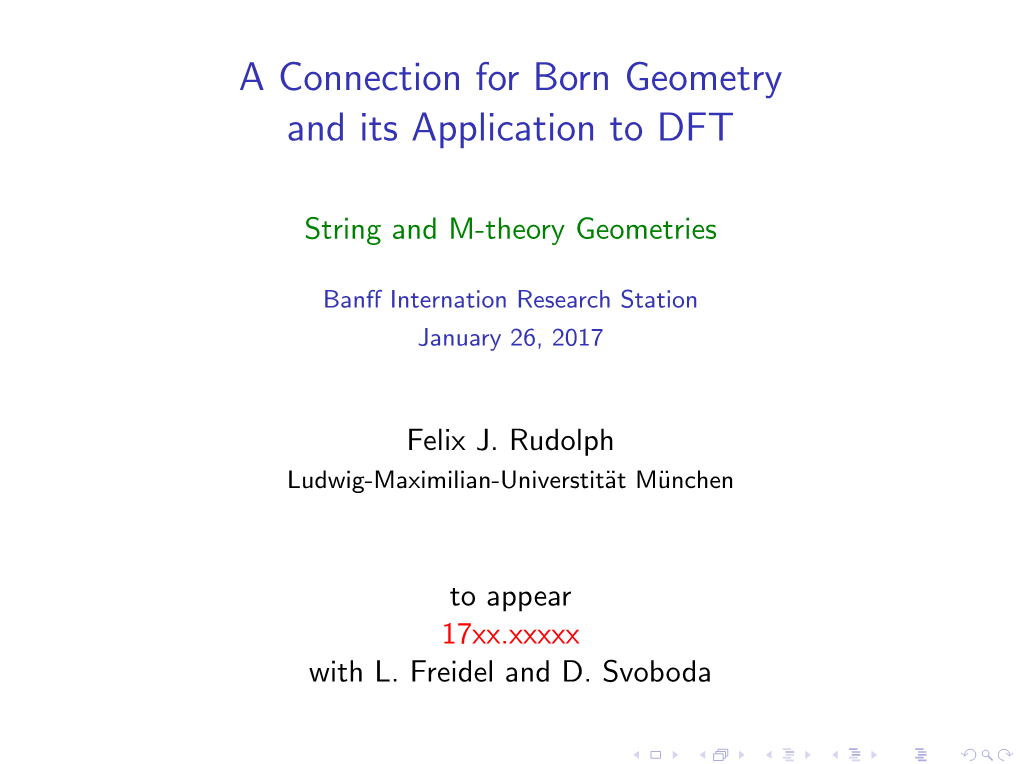 A Connection for Born Geometry and Its Application to DFT