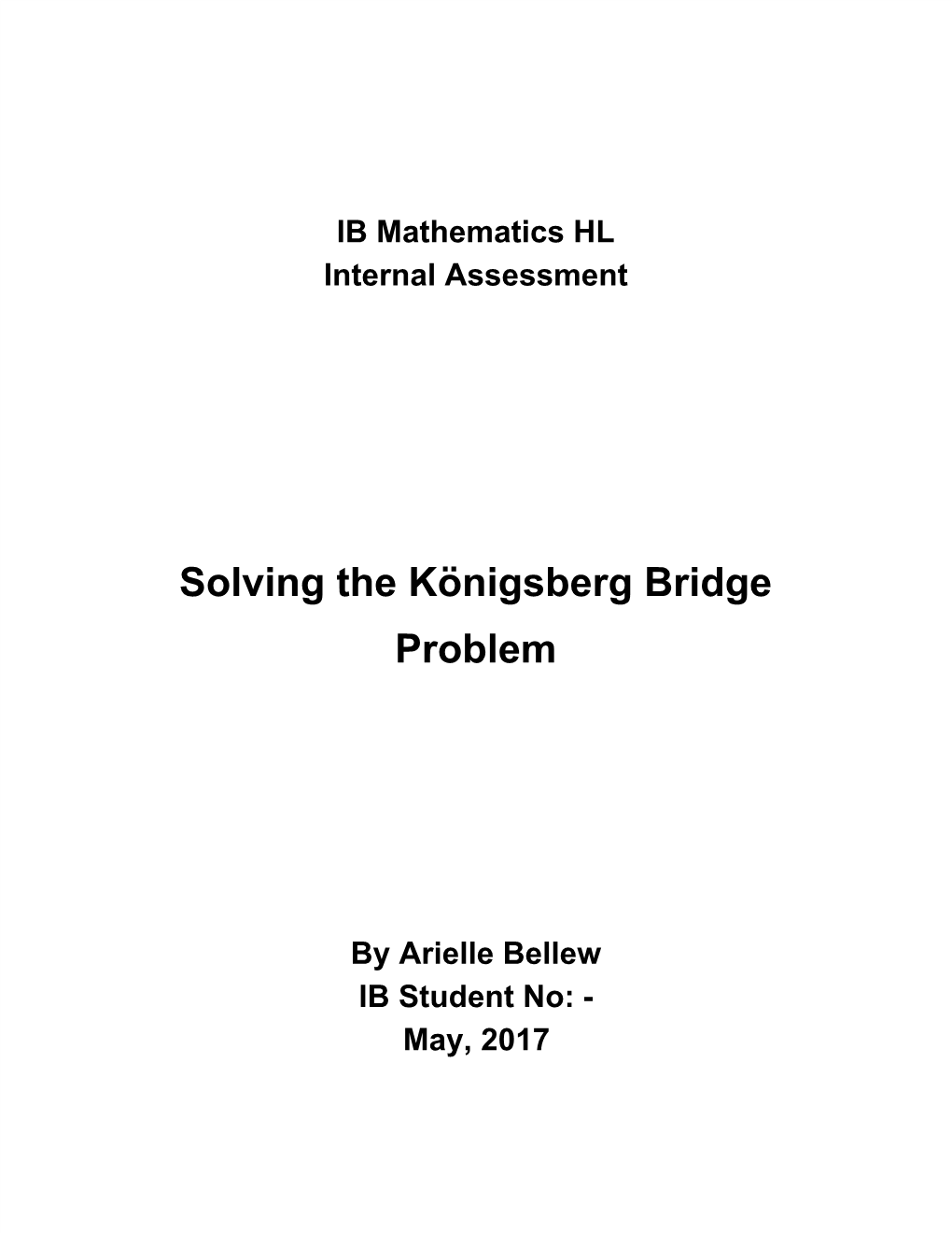 Solving the Königsberg Bridge Problem