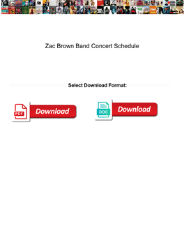 Zac Brown Band Concert Schedule