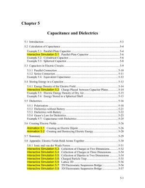 Chapter 5 Capacitance and Dielectrics