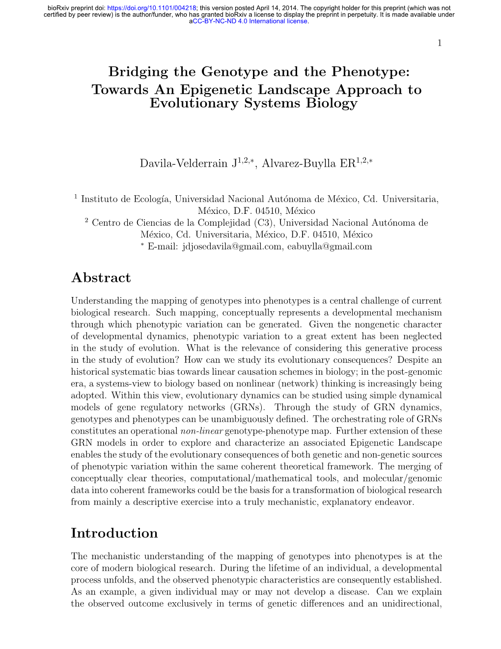 Bridging the Genotype and the Phenotype: Towards an Epigenetic Landscape Approach to Evolutionary Systems Biology