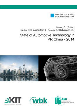 State of Automotive Technology in PR China - 2014