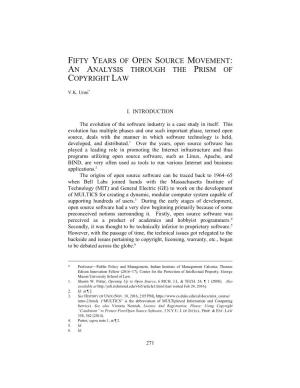 Fifty Years of Open Source Movement: an Analysis Through the Prism of Copyright Law