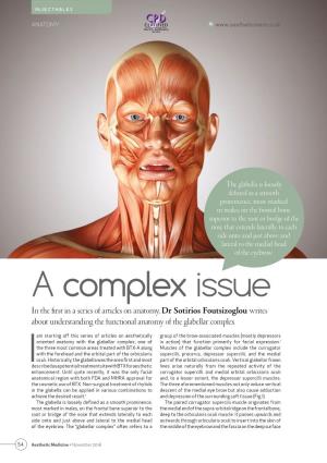 A Complex Issue in the First in a Series of Articles on Anatomy, Dr Sotirios Foutsizoglou Writes About Understanding the Functional Anatomy of the Glabellar Complex