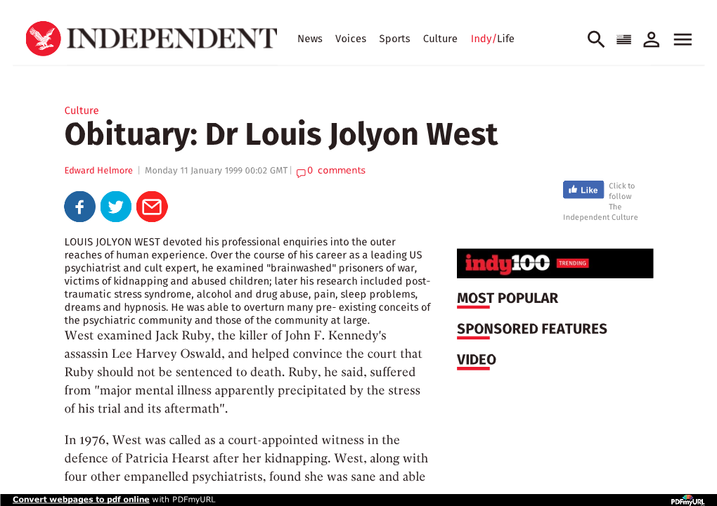 Dr Louis Jolyon West
