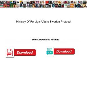 Ministry of Foreign Affairs Sweden Protocol