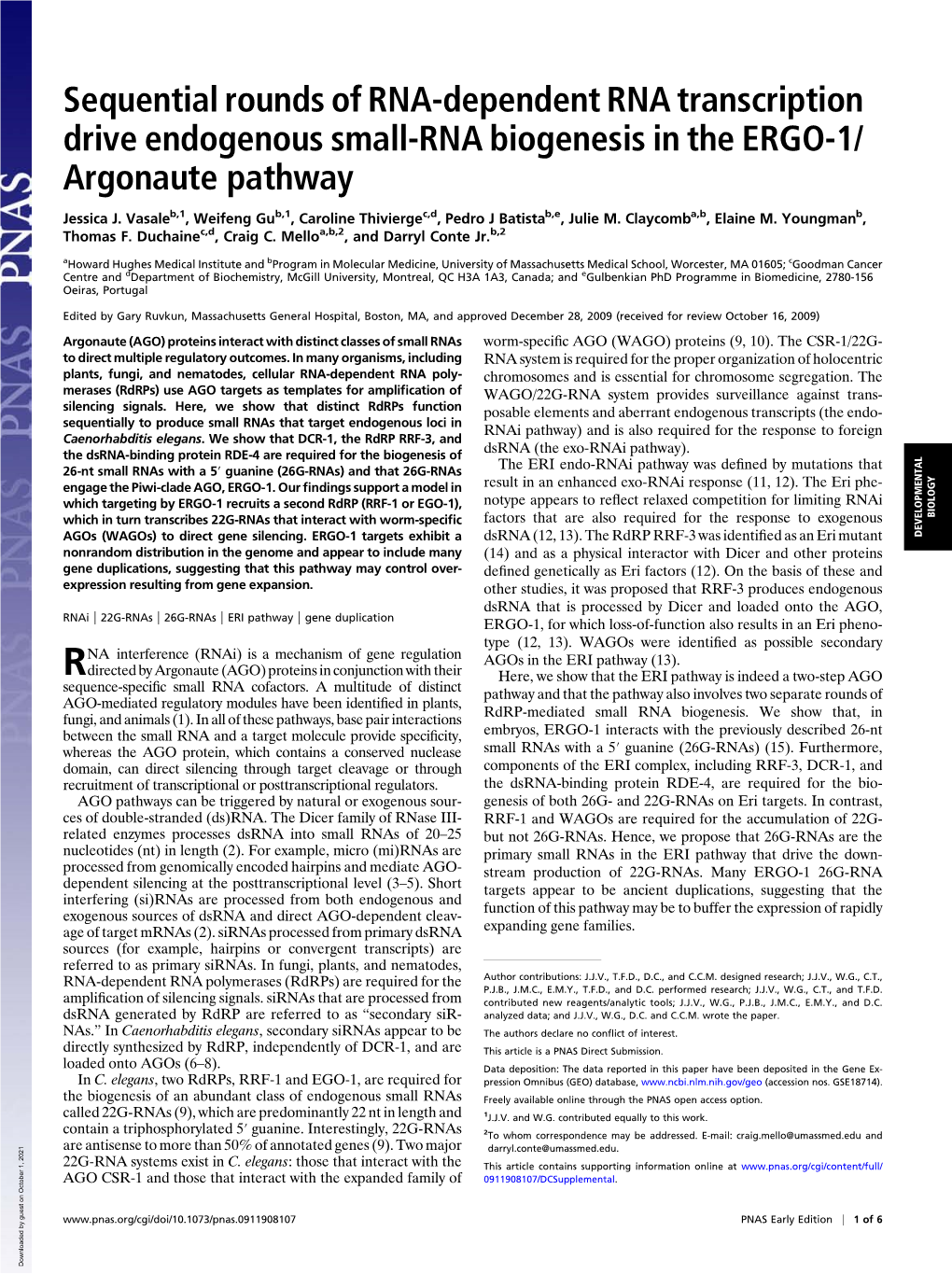 Sequential Rounds of RNA-Dependent RNA Transcription Drive Endogenous ...