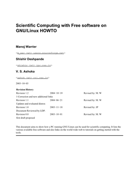 Scientific Computing with Free Software on GNU/Linux HOWTO
