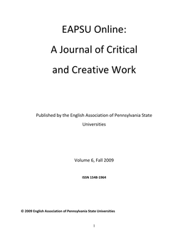 EAPSU Online: a Journal of Critical and Creative Work