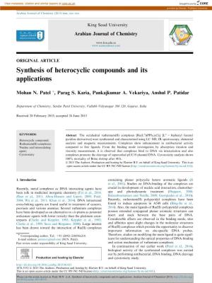Synthesis of Heterocyclic Compounds and Its Applications