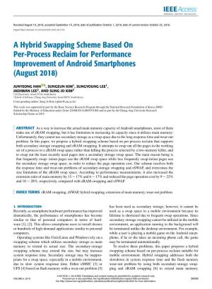 A Hybrid Swapping Scheme Based on Per-Process Reclaim for Performance Improvement of Android Smartphones (August 2018)