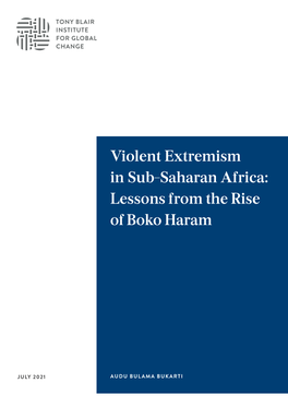 Violent Extremism in Sub-Saharan Africa: Lessons from the Rise of Boko Haram