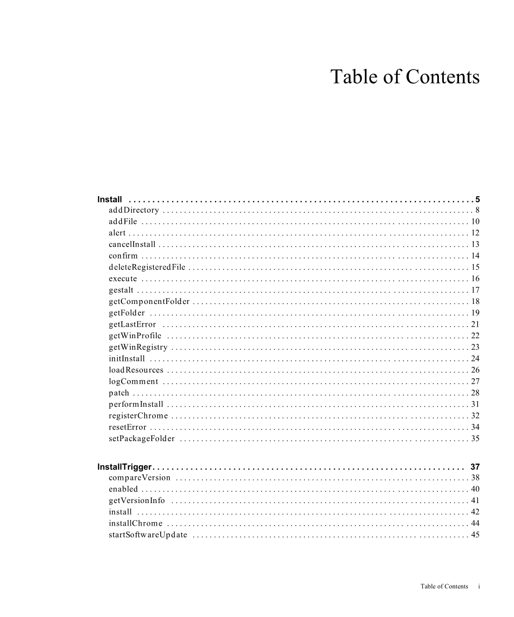 Table of Contents