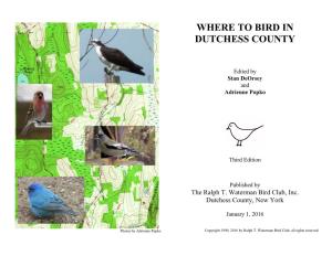 Where to Bird in Dutchess County, 3Rd Edition