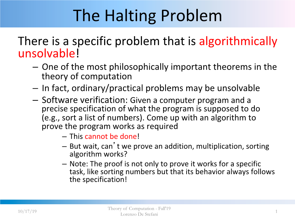 The Halting Problem