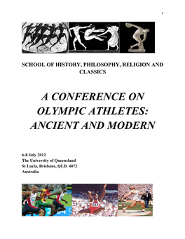 A Conference on Olympic Athletes: Ancient and Modern