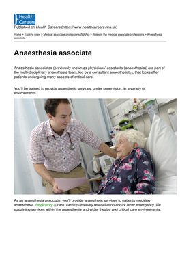 Anaesthesia Associate