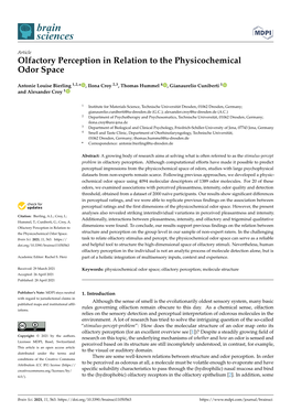 Olfactory Perception in Relation to the Physicochemical Odor Space