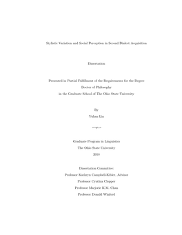 Stylistic Variation and Social Perception in Second Dialect Acquisition