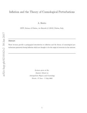 Inflation and the Theory of Cosmological Perturbations