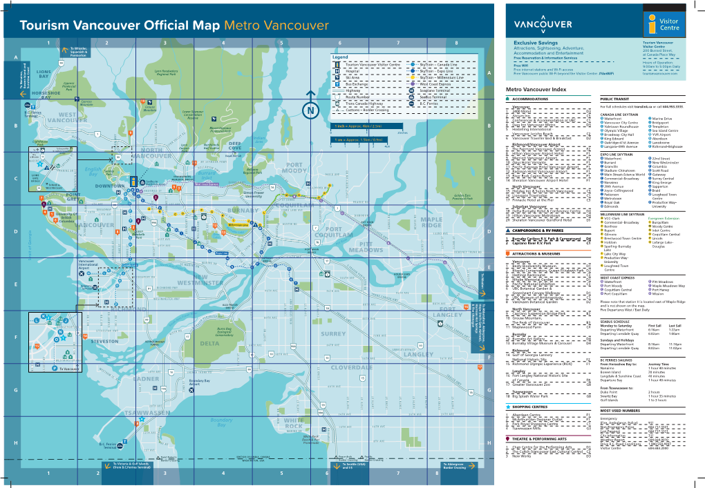 Tourism Vancouver Official Map Metro Vancouver