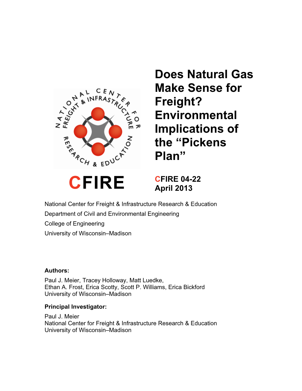 Does Natural Gas Make Sense for Freight? Environmental Implications of the “Pickens Plan”