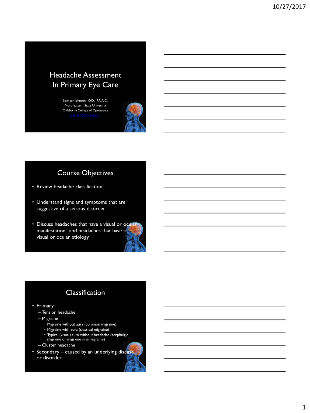 Headache Assessment in Primary Eye Care