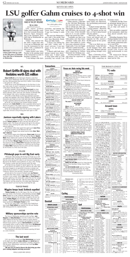 LSU Golfer Gahm Cruises to 4-Shot Win LOUISVILLE NATIVE Pleased with How I Played.” Finishing Four Strokes Be- Her Home Course