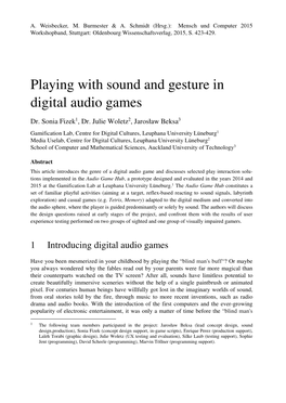 Playing with Sound and Gesture in Digital Audio Games