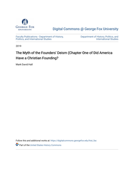 The Myth of the Founders' Deism (Chapter One of Did America Have a Christian Founding?