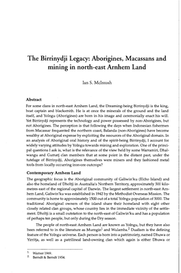 Aborigines, Macassans and Mining in North-East Arnhem Land