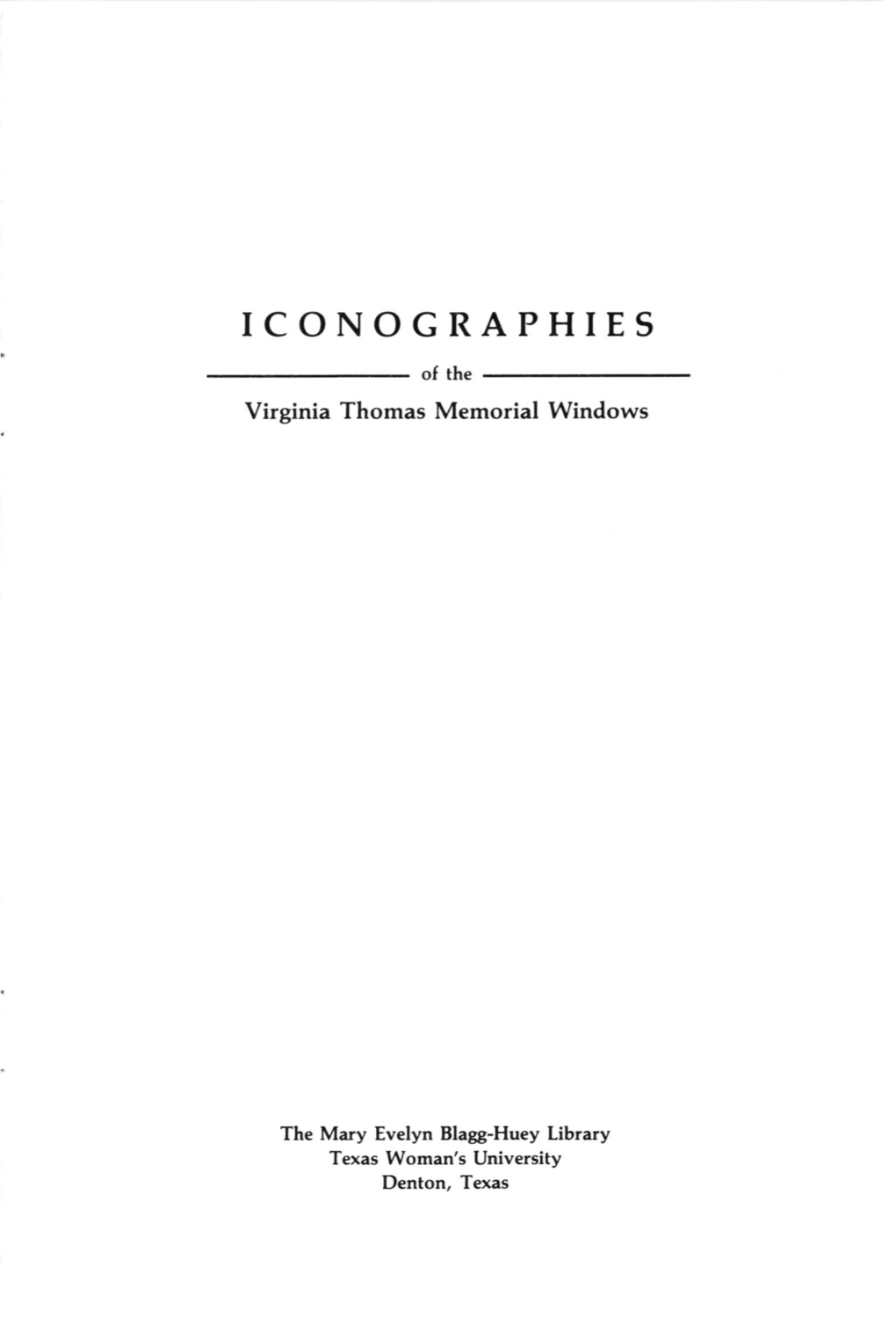 Iconographies of the Virginia Thomas Memorial Windows