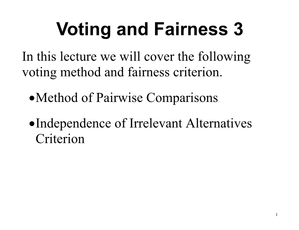 Voting Methods 3