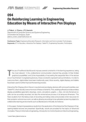 094 on Reinforcing Learning in Engineering Education by Means of Interactive Pen Displays
