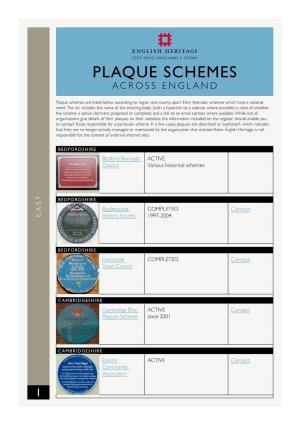 Plaque Schemes Across England