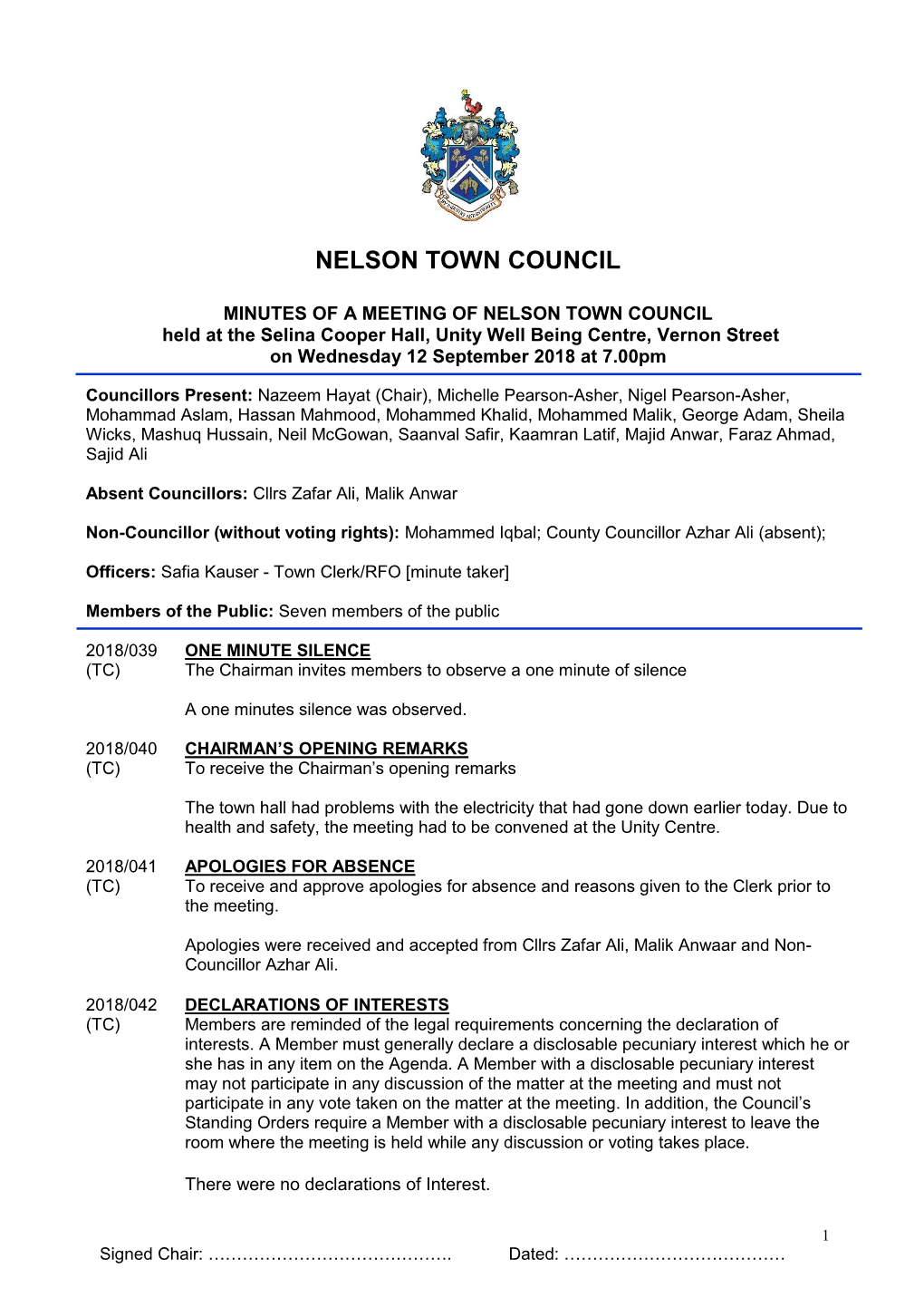 Nelson Town Council