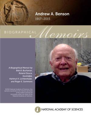 Andrew A. Benson 1917–2015