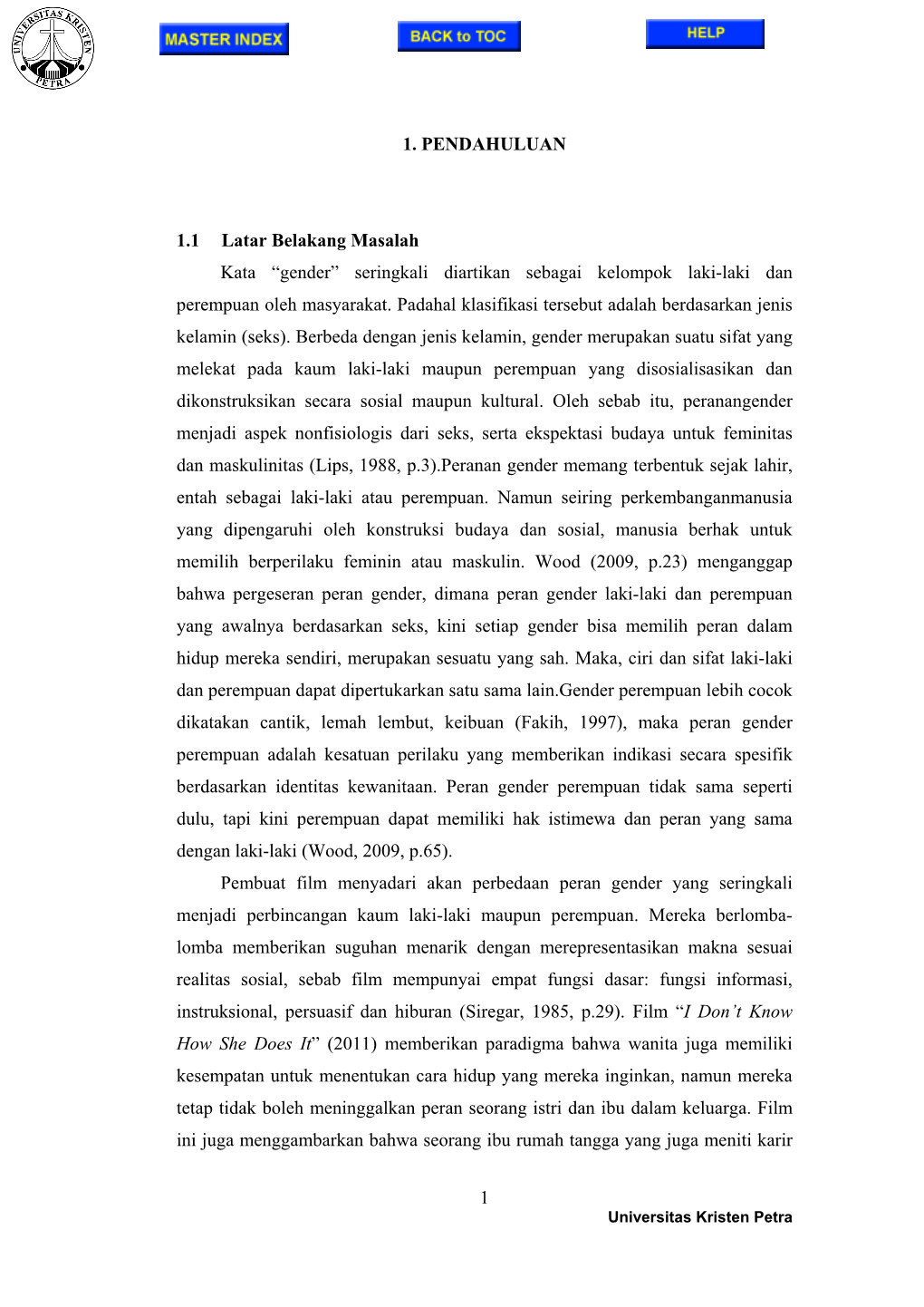 1. PENDAHULUAN 1.1 Latar Belakang Masalah Kata “Gender”