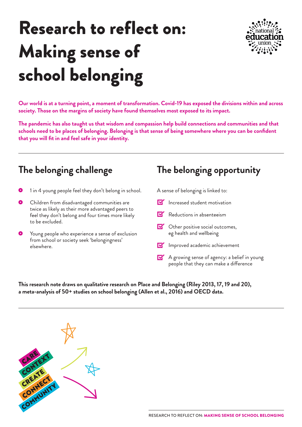 Research to Reflect On: Making Sense of School Belonging