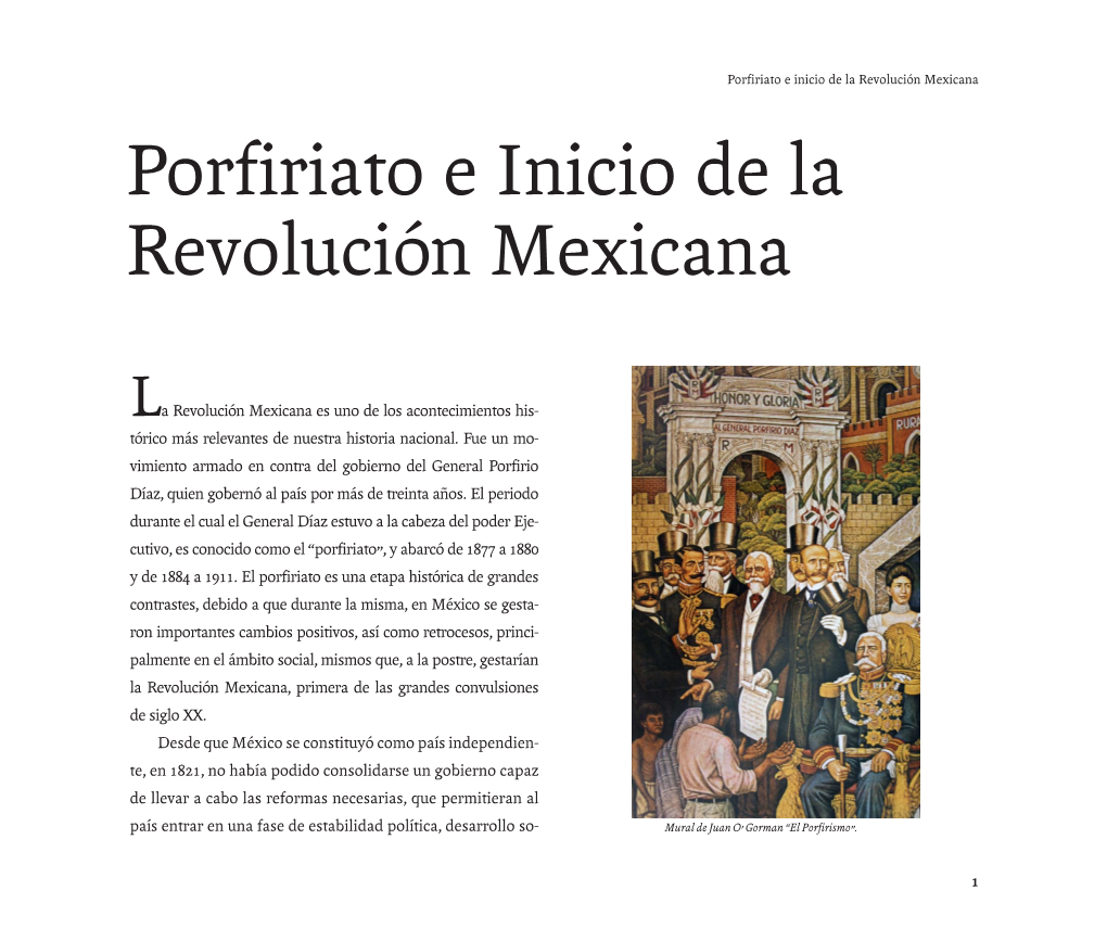 Porfiriato E Inicio De La Revolución Mexicana Porfiriato E Inicio De La Revolución Mexicana